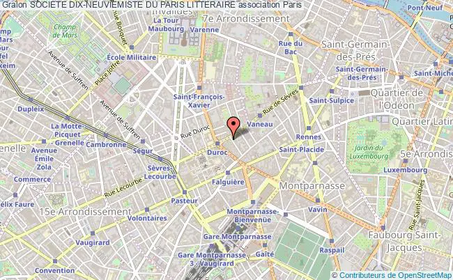plan association Societe Dix-neuviemiste Du Paris Litteraire Paris