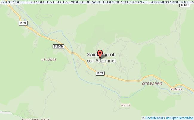 plan association Societe Du Sou Des Ecoles Laiques De Saint Florent Sur Auzonnet. Saint-Florent-sur-Auzonnet
