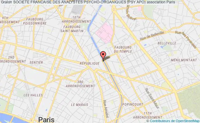 plan association Societe Francaise Des Analystes Psycho-organiques (psy Apo) PARIS