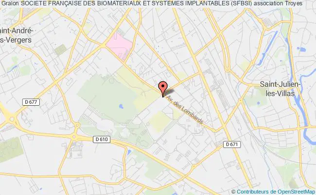 plan association Societe FranÇaise Des Biomateriaux Et Systemes Implantables (sfbsi) Troyes