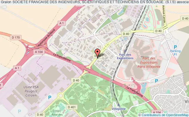 plan association Societe Francaise Des Ingenieurs, Scientifiques Et Techniciens En Soudage. (s.i.s) Villepinte
