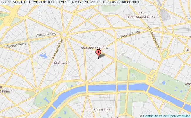 plan association Societe Francophone D'arthroscopie (sigle Sfa) Paris