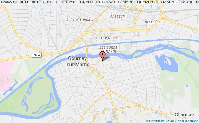 plan association Societe Historique De Noisy-le- Grand Gournay-sur-marne Champs-sur-marne Et Archeologique De Marne-la-vallee Gournay-sur-Marne