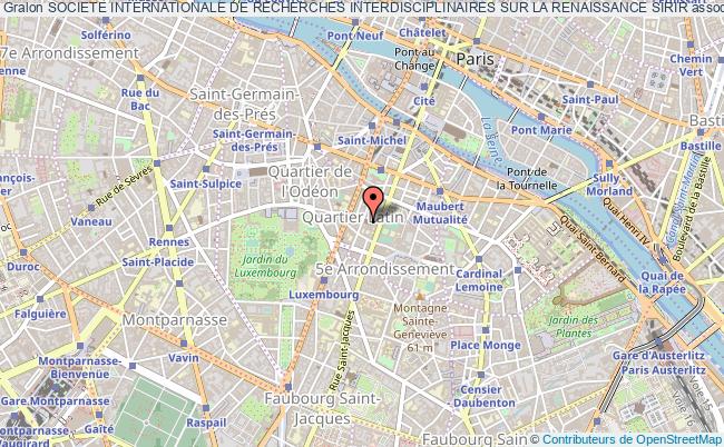 plan association Societe Internationale De Recherches Interdisciplinaires Sur La Renaissance Sirir Paris