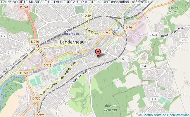 plan association Societe Musicale De Landerneau - Rue De La Lune Landerneau