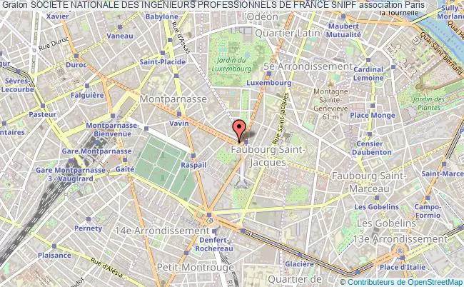 plan association Societe Nationale Des Ingenieurs Professionnels De France Snipf Paris
