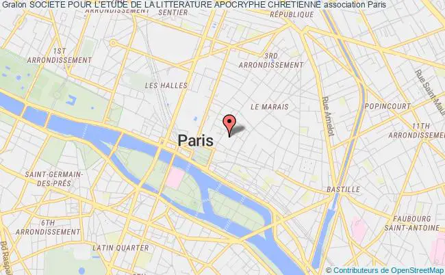 plan association Societe Pour L'etude De La Litterature Apocryphe Chretienne Paris
