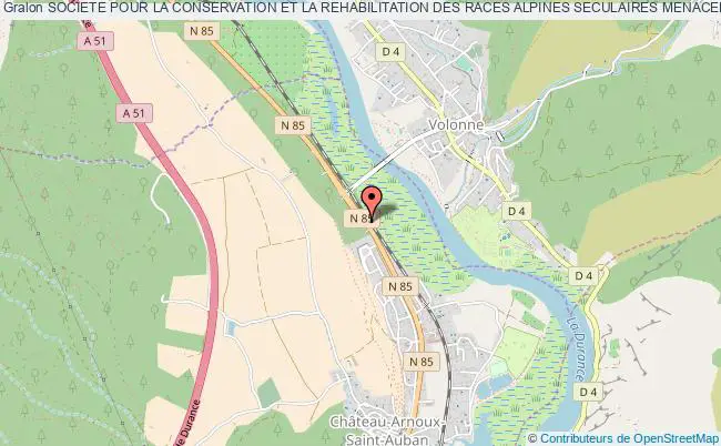 plan association Societe Pour La Conservation Et La Rehabilitation Des Races Alpines Seculaires Menacees D'extinction (corrals) Château-Arnoux-Saint-Auban