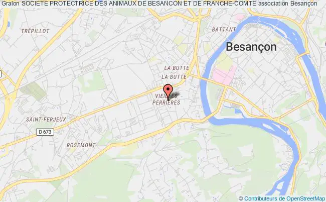 plan association Societe Protectrice Des Animaux De Besancon Et De Franche-comte Besançon