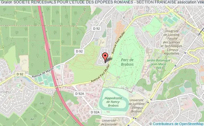 plan association Societe Rencesvals Pour L'etude Des Epopees Romanes - Section Francaise Villers-lès-Nancy