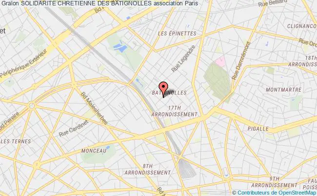 plan association Solidarite Chretienne Des Batignolles Paris