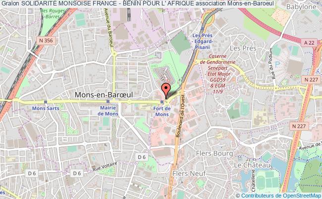 plan association SolidaritÉ Monsoise France - BÉnin Pour L' Afrique Mons-en-Baroeul