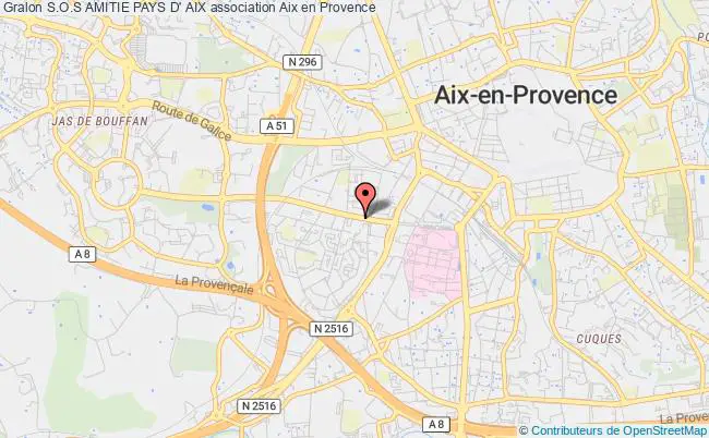 plan association S.o.s Amitie Pays D' Aix Aix-en-Provence
