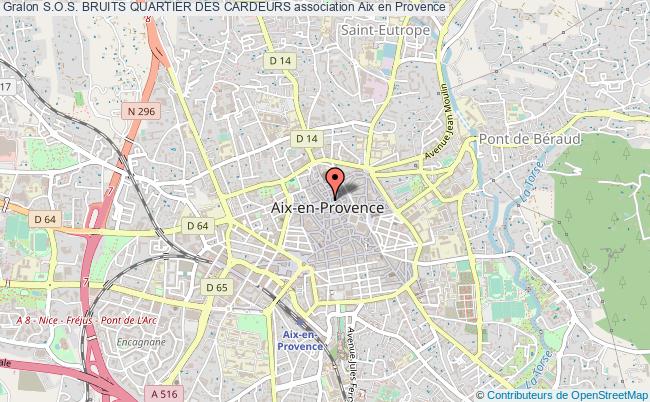 plan association S.o.s. Bruits Quartier Des Cardeurs Aix-en-Provence