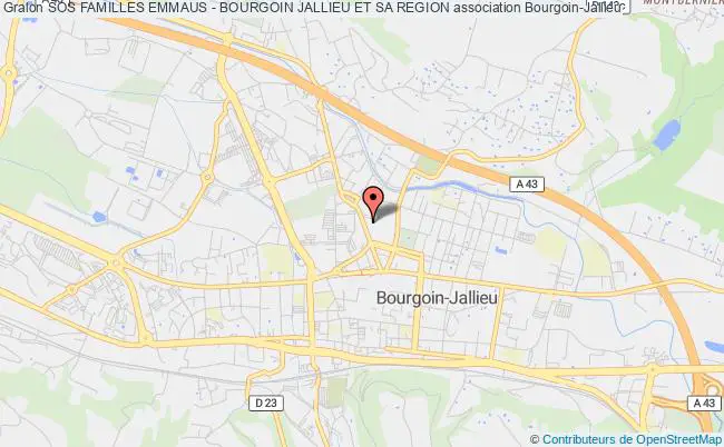 plan association Sos Familles Emmaus - Bourgoin Jallieu Et Sa Region Bourgoin-Jallieu