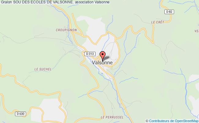 plan association Sou Des Ecoles De Valsonne. Valsonne