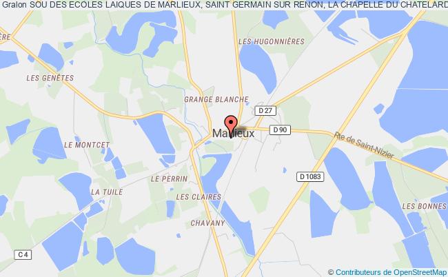 plan association Sou Des Ecoles Laiques De Marlieux, Saint Germain Sur Renon, La Chapelle Du Chatelard Marlieux