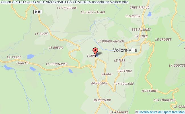 plan association Speleo Club Vertaizonnais Les Crateres Vollore-Ville