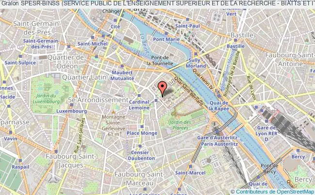 plan association Spesr-binss (service Public De L'enseignement Superieur Et De La Recherche - Biatts Et Ita Non-syndiques Et Syndiques) Paris