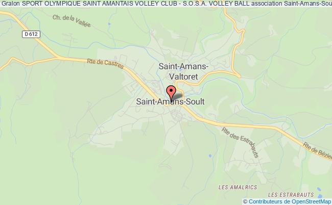 plan association Sport Olympique Saint Amantais Volley Club - S.o.s.a. Volley Ball Saint-Amans-Soult