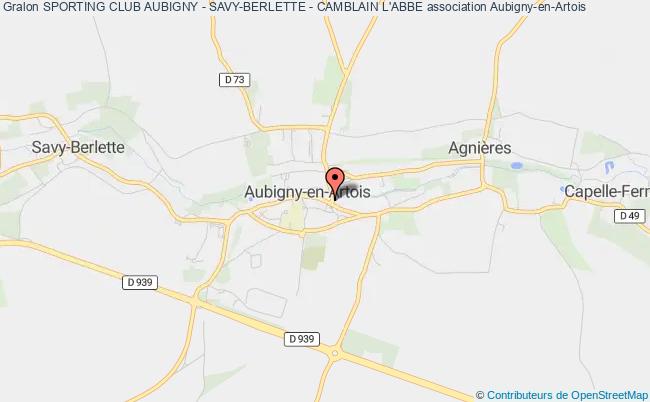plan association Sporting Club Aubigny - Savy-berlette - Camblain L'abbe Aubigny-en-Artois