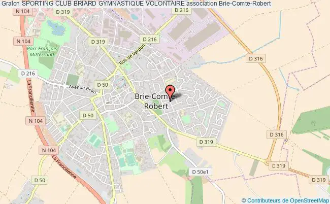 plan association Sporting Club Briard Gymnastique Volontaire Brie-Comte-Robert