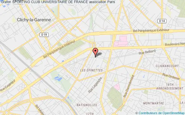 plan association Sporting Club Universitaire De France Paris 17e