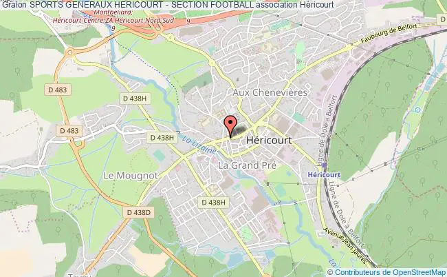 plan association Sports Generaux Hericourt - Section Football Héricourt
