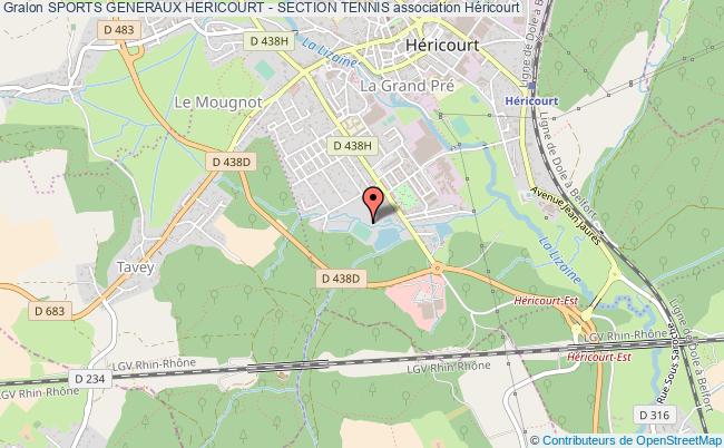 plan association Sports Generaux Hericourt - Section Tennis Héricourt