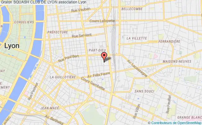 plan association Squash Club De Lyon Lyon 3e Arrondissement