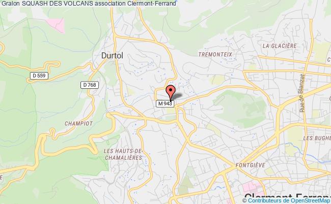 plan association Squash Des Volcans Clermont-Ferrand