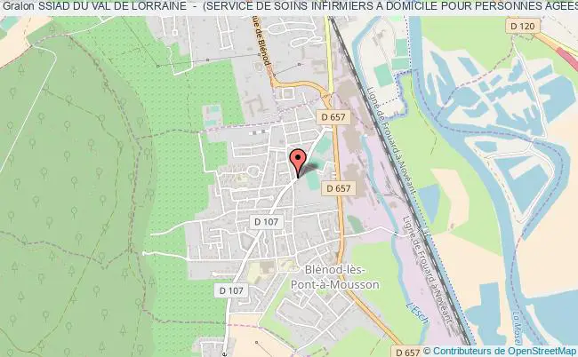 plan association Ssiad Du Val De Lorraine  -  (service De Soins Infirmiers A Domicile Pour Personnes Agees Et Handicapees) Blénod-lès-Pont-à-Mousson