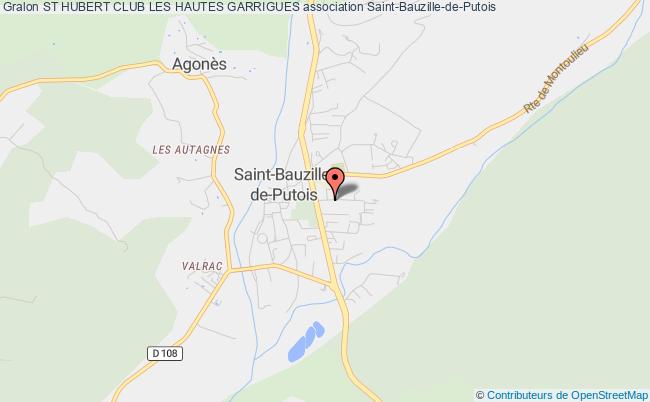 plan association St Hubert Club Les Hautes Garrigues Saint-Bauzille-de-Putois