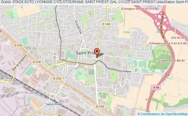 plan association Stade Auto Lyonnais Cyclotourisme Saint Priest (sal Cyclo Saint Priest) Saint-Priest