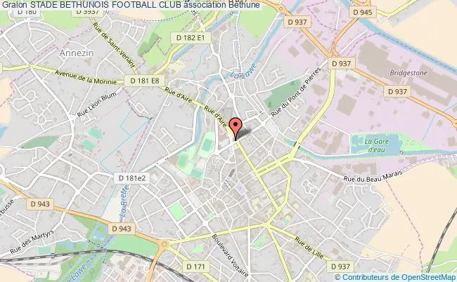 plan association Stade Bethunois Football Club Béthune