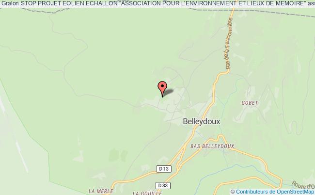 plan association Stop Projet Eolien Echallon "association Pour L'environnement Et Lieux De Memoire" Belleydoux