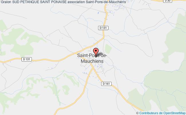 plan association Sud Petanque Saint Ponaise Saint-Pons-de-Mauchiens