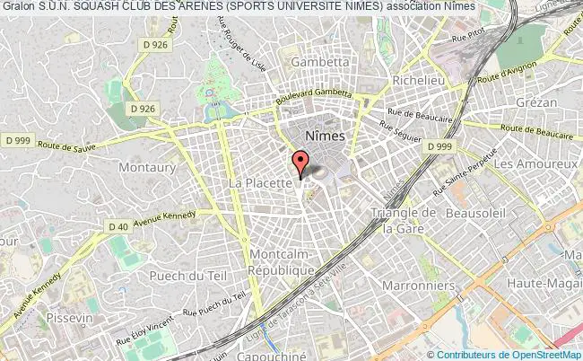 plan association S.u.n. Squash Club Des Arenes (sports Universite Nimes) Nîmes