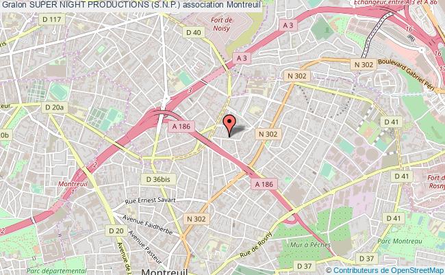 plan association Super Night Productions (s.n.p.) Montreuil