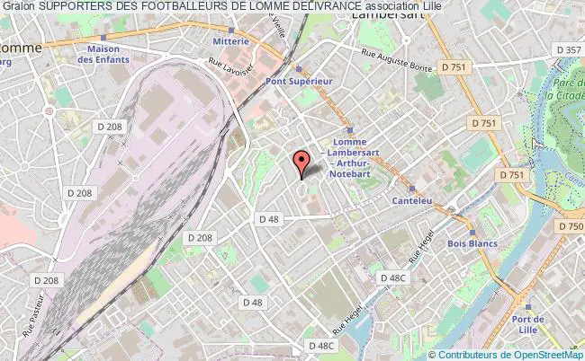plan association Supporters Des Footballeurs De Lomme Delivrance Lille