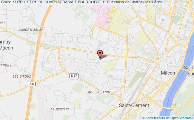 plan association Supporters Du Charnay Basket Bourgogne Sud Charnay-lès-Mâcon