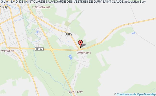 plan association S.v.d. De Saint Claude Sauvegarde Des Vestiges De Dury Saint Claude Bury