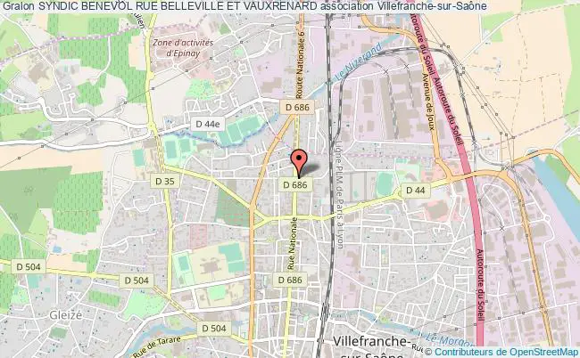 plan association Syndic Benevol Rue Belleville Et Vauxrenard Villefranche-sur-Saône