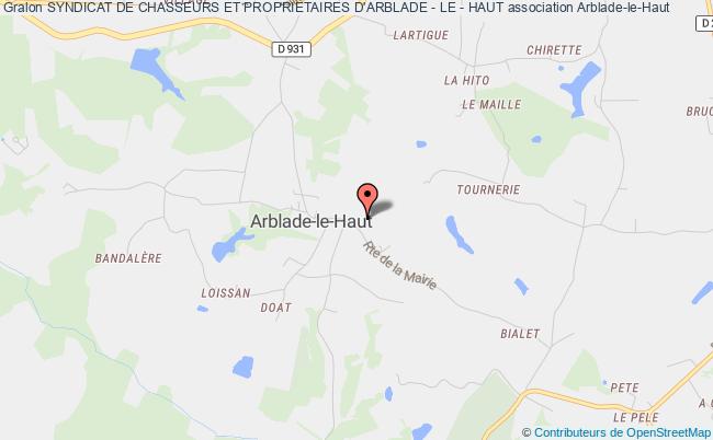 plan association Syndicat De Chasseurs Et Proprietaires D'arblade - Le - Haut Arblade-le-Haut