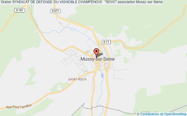 plan association Syndicat De Defense Du Vignoble Champenois   "sdvc" Mussy-sur-Seine