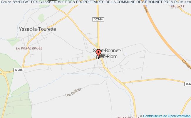 plan association Syndicat Des Chasseurs Et Des Proprietaires De La Commune De St Bonnet Pres Riom Saint-Bonnet-près-Riom
