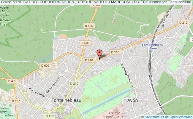 plan association Syndicat Des Coproprietaires , 37 Boulevard Du Marechal Leclerc Fontainebleau