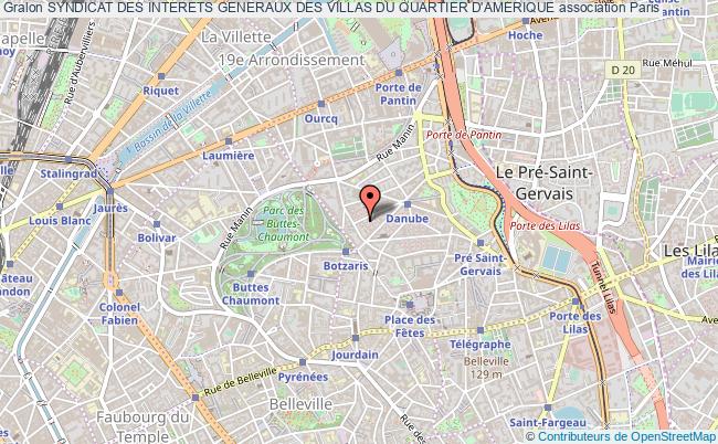 plan association Syndicat Des Interets Generaux Des Villas Du Quartier D'amerique Paris
