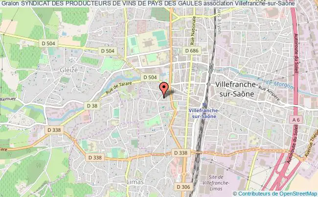 plan association Syndicat Des Producteurs De Vins De Pays Des Gaules Villefranche-sur-Saône