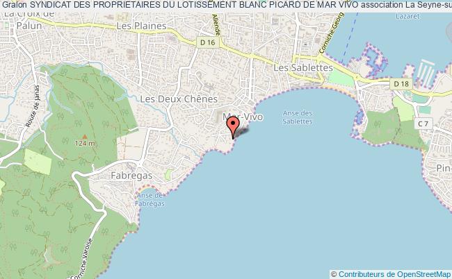 plan association Syndicat Des Proprietaires Du Lotissement Blanc Picard De Mar Vivo La    Seyne-sur-Mer